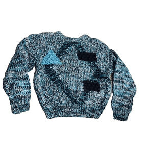 Vintage 80s/90s High Sierra Sweater Boys L/6 Teal Green Chunky Knit Kids Mervyns